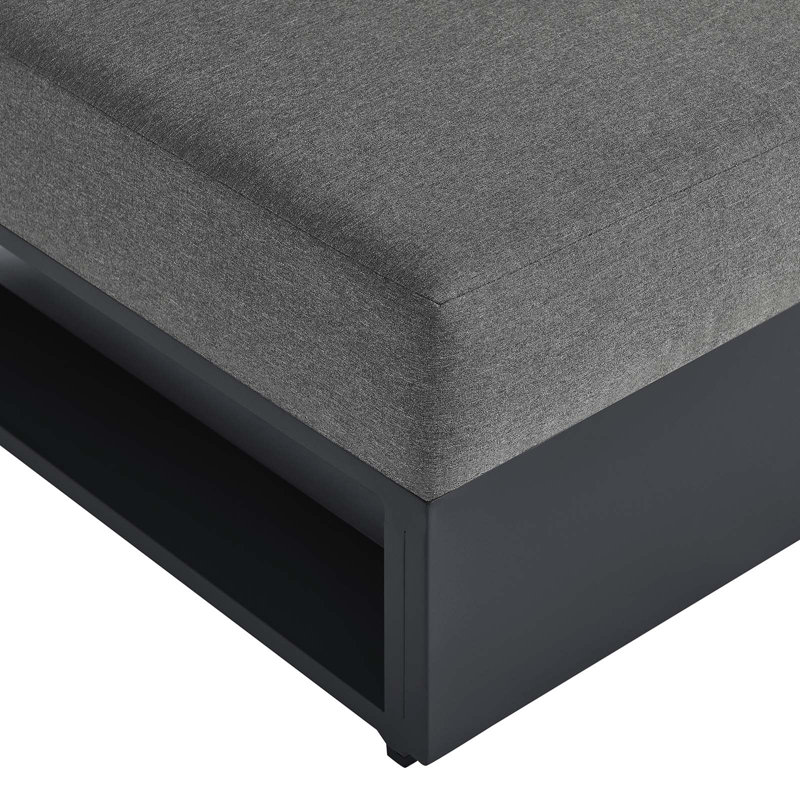 Fauteuil modulaire en aluminium thermolaqué Modway Tahoe, Gris anthracite