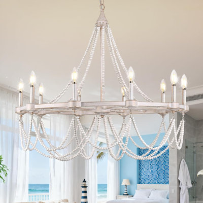 Solid Wood and Iron Chandelier