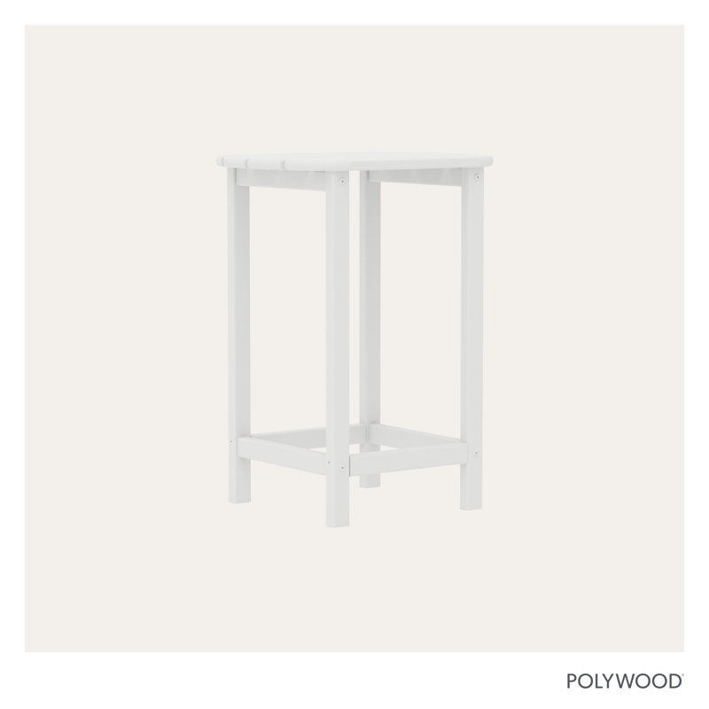 POLYWOOD South Beach 26" Counter Side Table, White