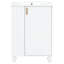Meuble-lavabo rétro classique de 61 cm (24 po) avec lavabo en céramique lisse, structure en bois massif, porte à fermeture amortie, rangement latéral, étagères à 2 niveaux, trous prépercés pour la robinetterie, trop-plein fini, autoportant