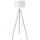 60.5'' Natural Wood Tripod Floor Lamp
