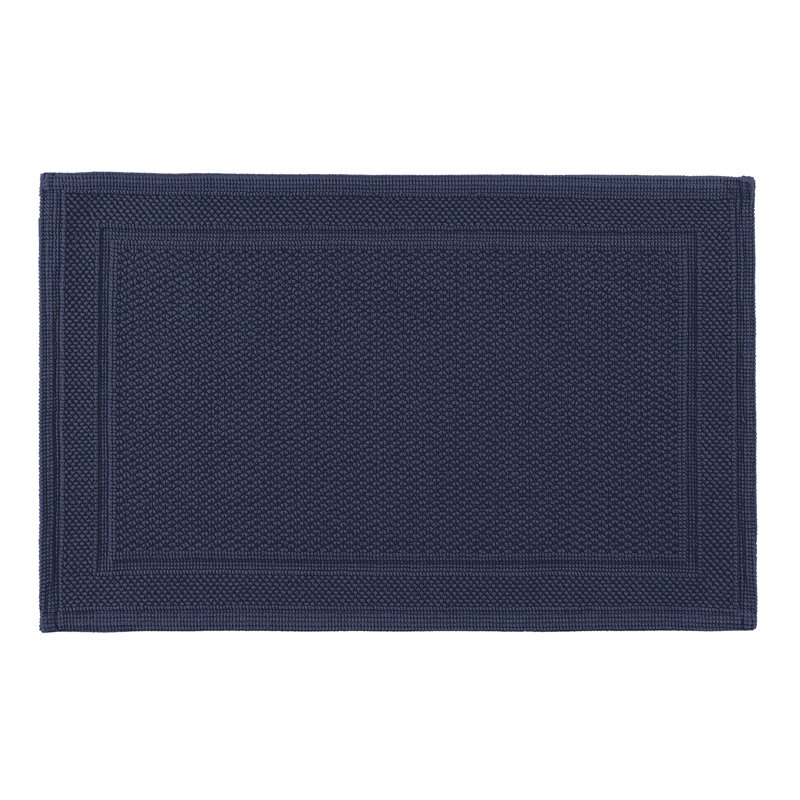 Bee Waffle Bath Rug, 20" W x 31" L, Navy