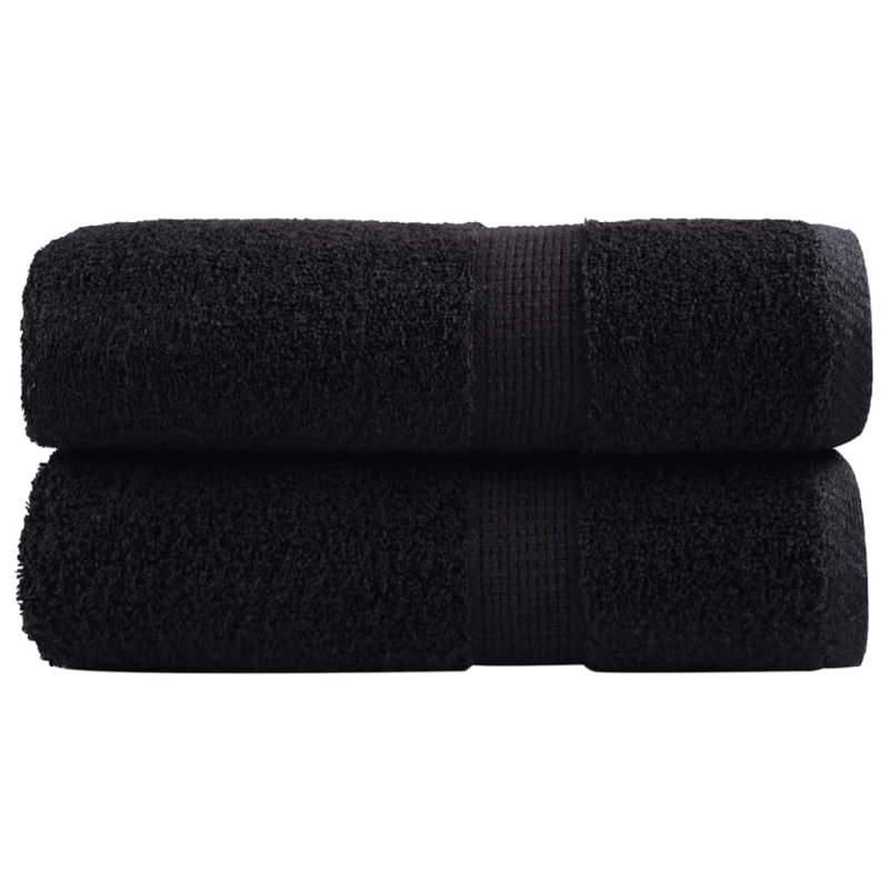 Premium Bath Towels SOLUND 2Pcs 600Gsm, Hand Towels - 2 Pack, Black