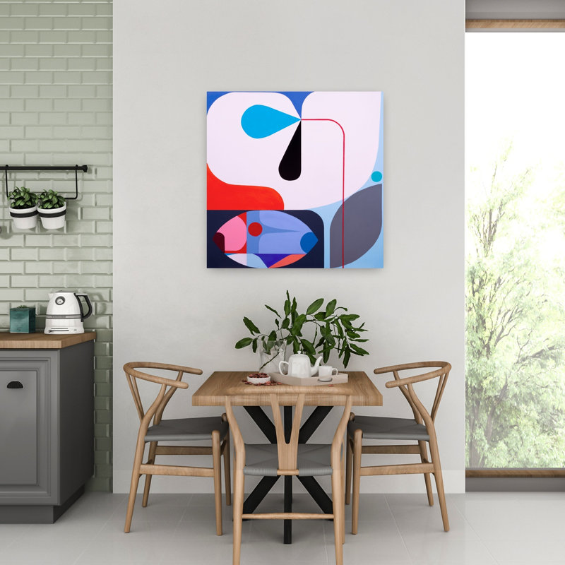 Crescendo abstrait, art moderne contemporain, H 32 po x l 32 po
