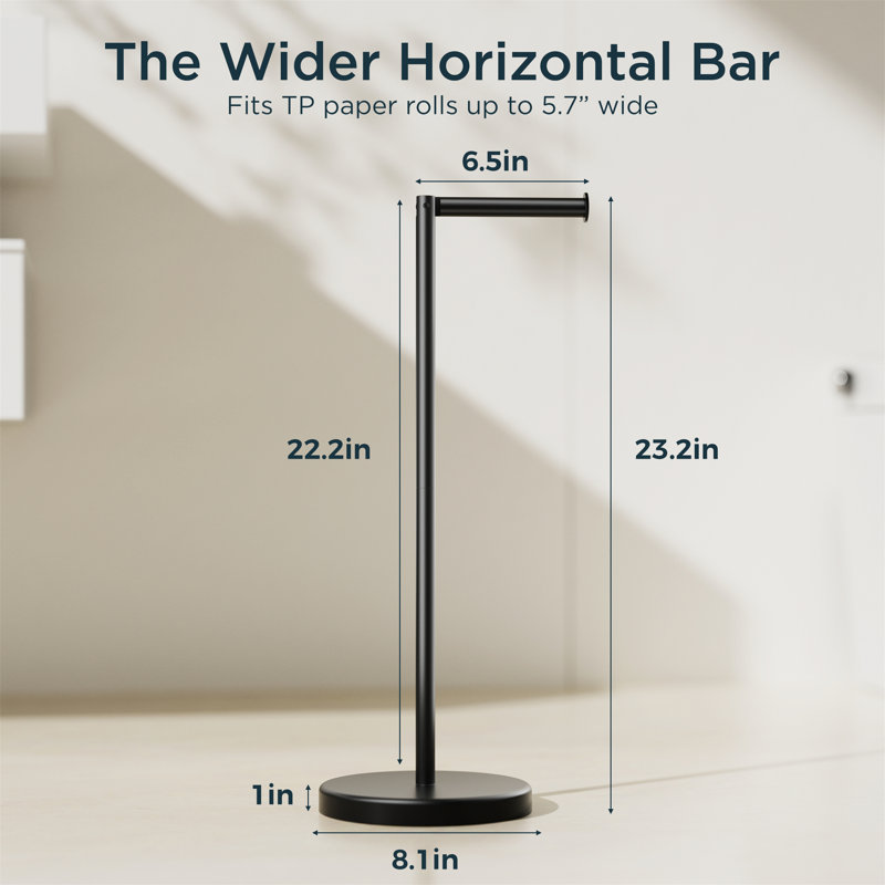 Porte-papier hygiénique sur pied, Noir mat