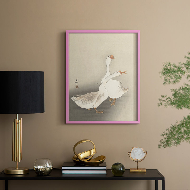 Impression encadrée VintageJapan XXII - bois massif, H 30 po x l 24 po, Rose