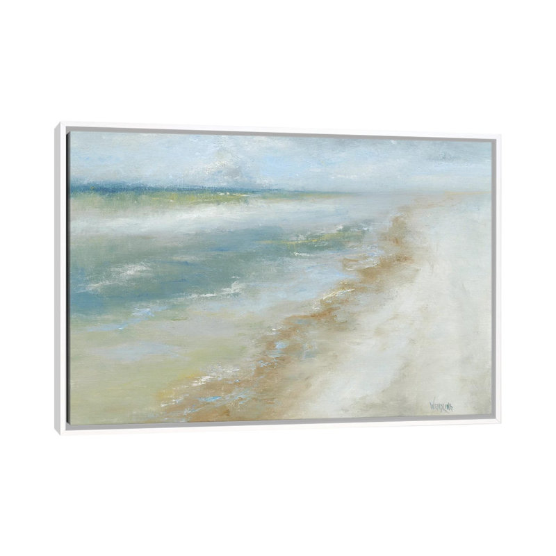 «Ocean Walk II» par Marilyn Wendling - impression d'art graphique, Toile blanche encadrée, H 32 po x l 48 po x 1,5 po