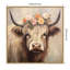 Adorable Floral Boho Highland Cow by The Creative Bunch Studio Framed Canvas Wall Art Print-1172718360