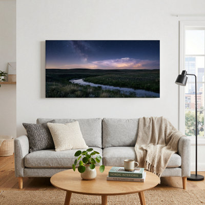 Ensemble de 1 tableau sur toile représentant un ciel nocturne