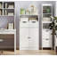Armoire de salle de bain mince avec trois compartiments et deux tiroirs, solution de rangement compacte et élégante