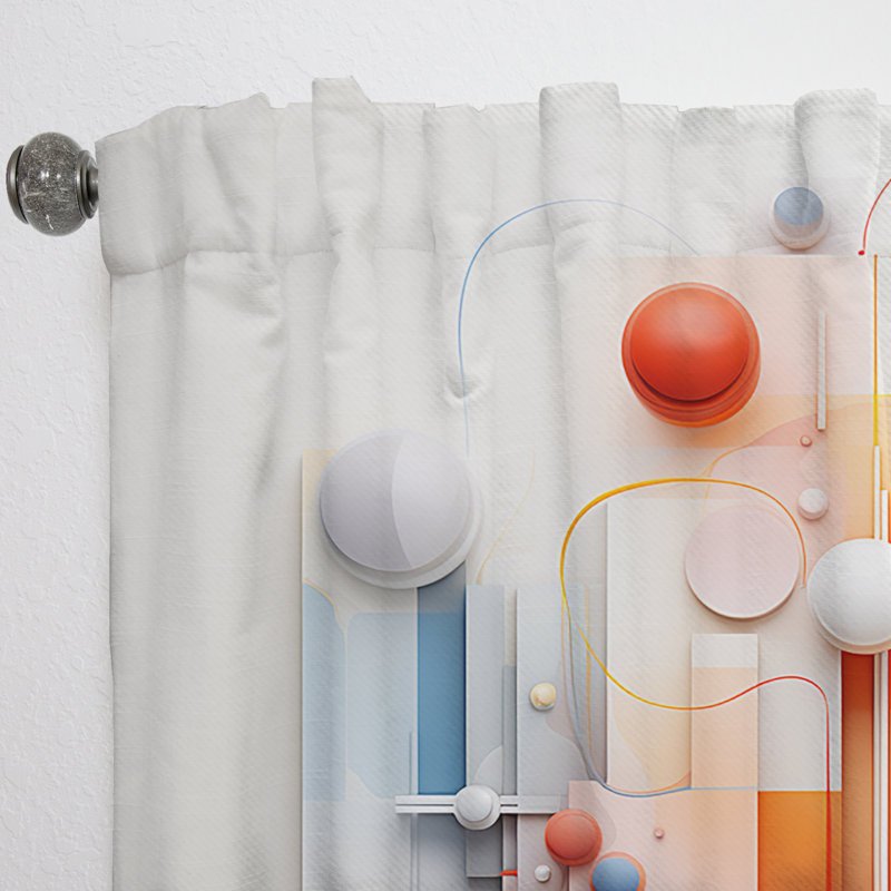 Lanza - Abstract Geometric Room Darkening Curtain - 1 Panels, 52" W x 120" L