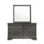 Commode à 6 tiroirs de style moderne en bois gris métallique (seulement la commode)-1332283910