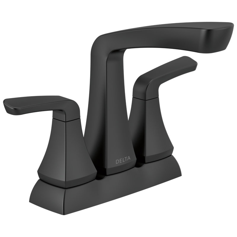 Vesna Centerset Bathroom Faucet with Drain Assembly, Matte Black