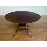 Round Walnut Wood Dining Table