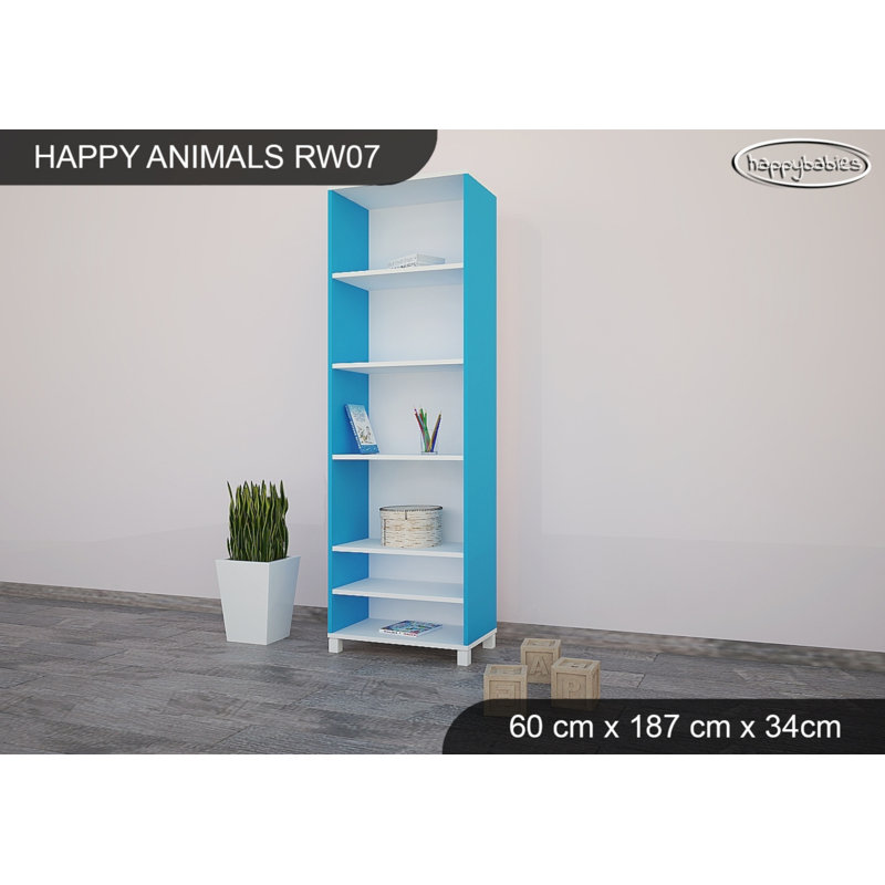 187cm H Cube Unit Kids Bookcase, Blue, 177cm H x 60cm W x 34cm D