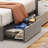 Bed Frame with LED, Wings Headboard Design-519655880-519655887