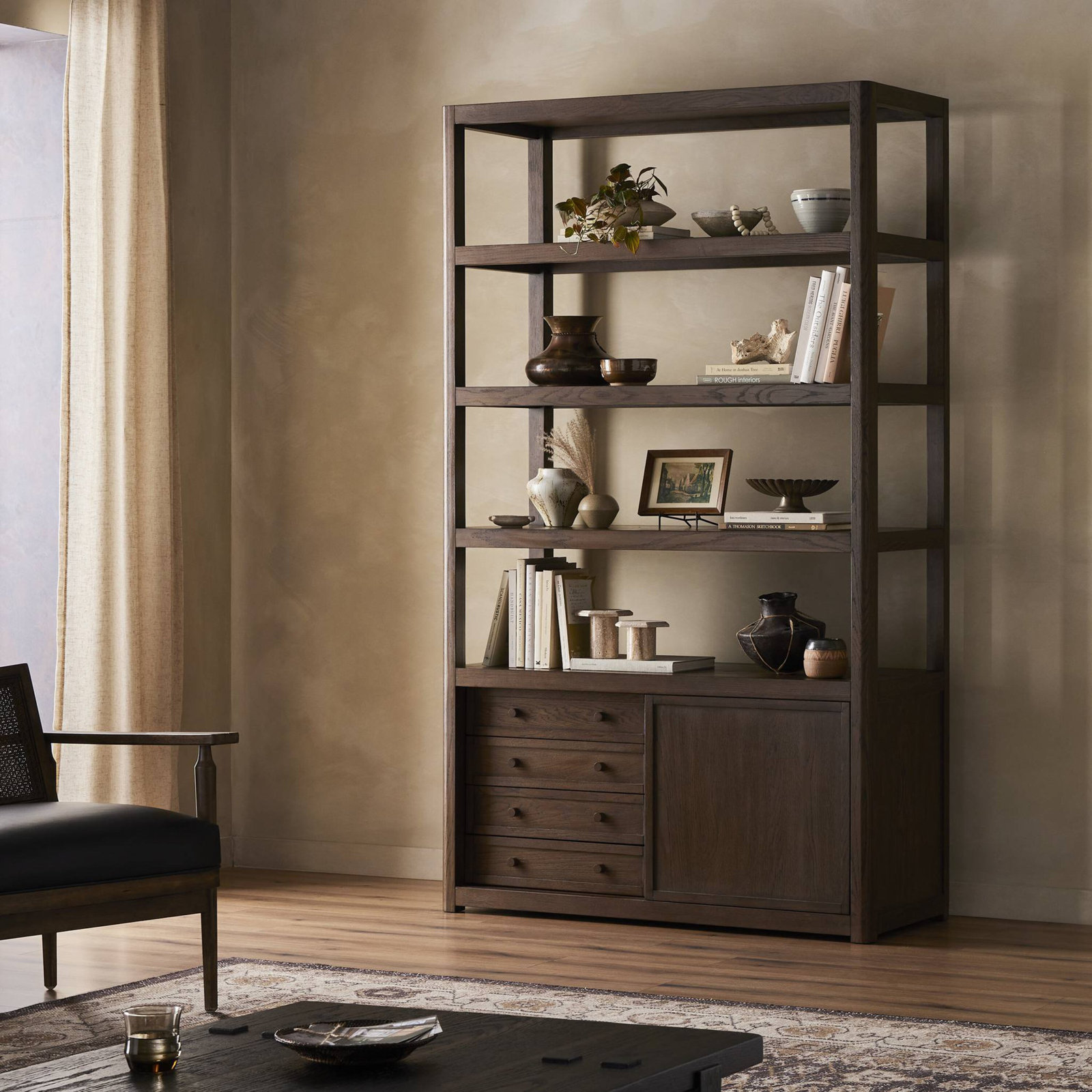 Fuaad Wide Bookcase Storage Bookcase