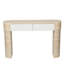 Table d'entrée pour entrée, tiroirs l 25 po x P 10 po H, style moderne, salon 47,2 po avec chaleur naturelle, rangement dissimulé à deux tiroirs, détails du tiroir cannelé
