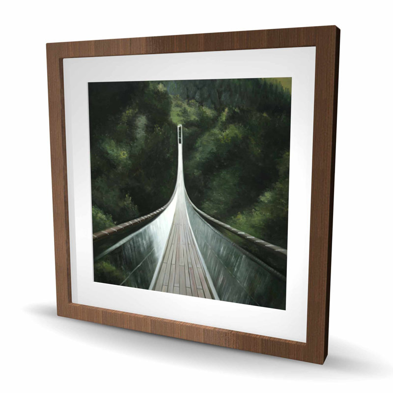 Pont Steep - reproduction encadrée verte avec passe-partout pour la décoration intérieure