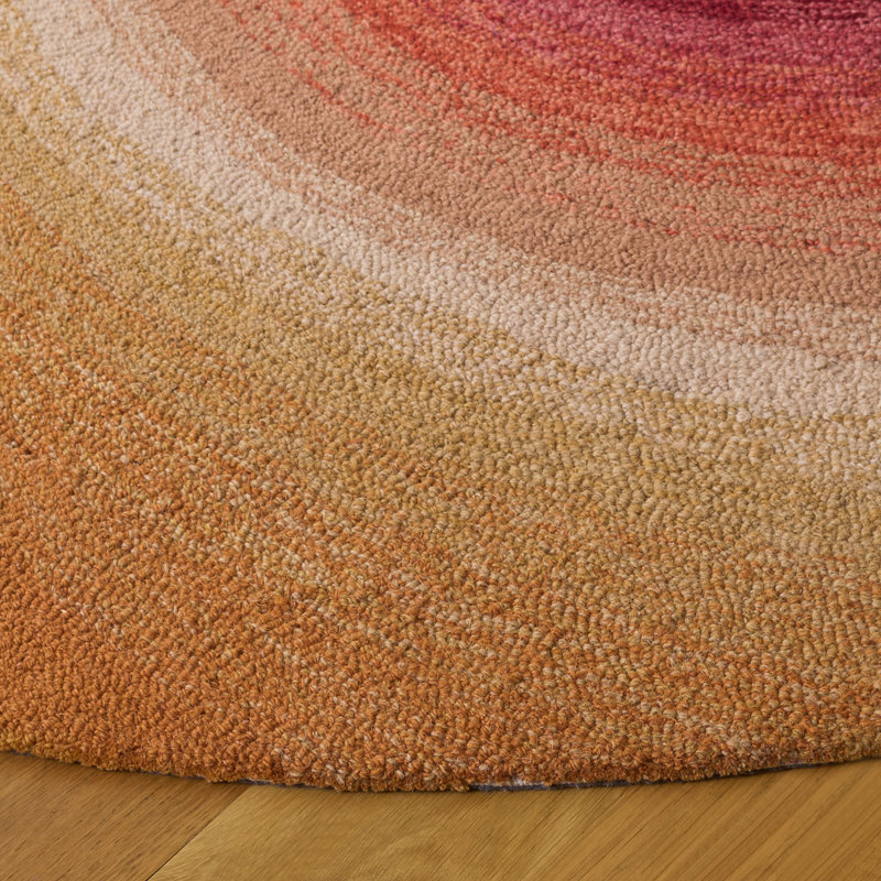 Novelty 202 Hand Tufted 80% Wool; 20% Cotton Spiral Rug, Round 5'