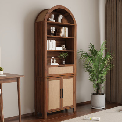 Aterlia 78.7" Arched Storage Bookcase