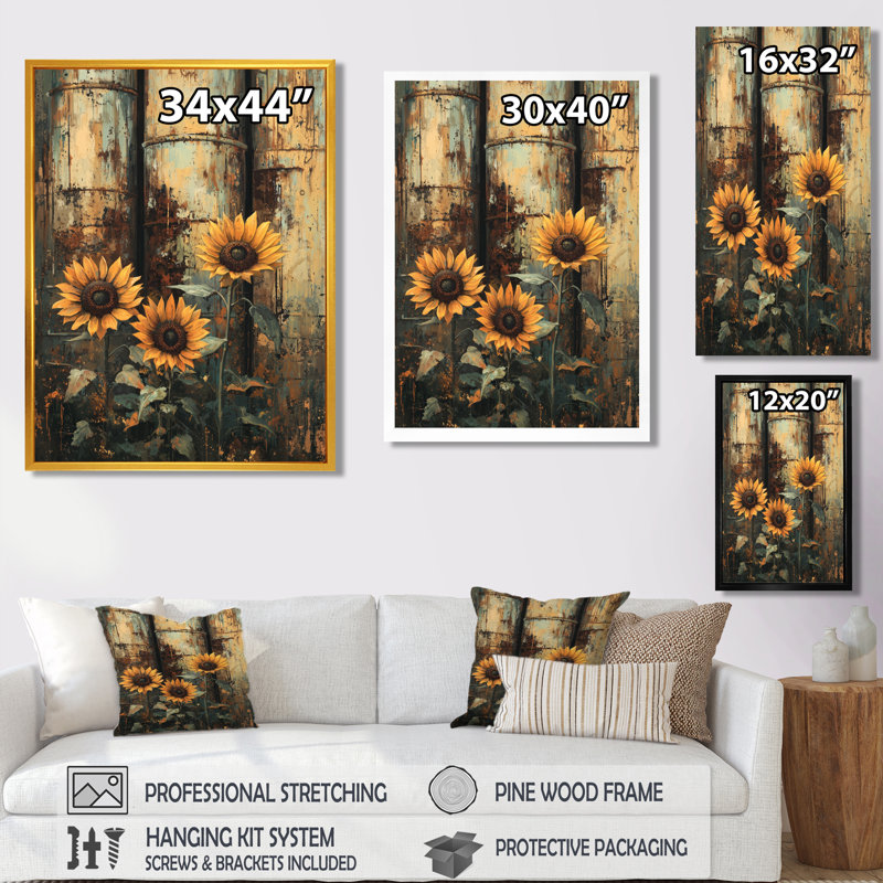 Doneshia - salon d'art mural floral, H 20 po x l 12 po, Reproduction encadrée d'une seule photo, Noir