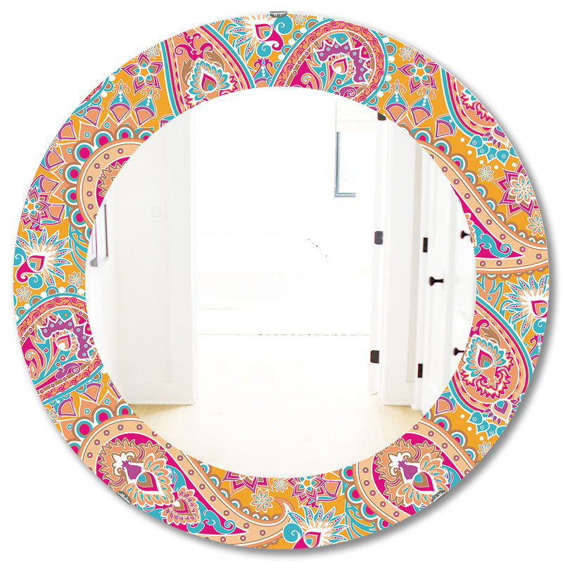 Plumes 18 - Miroir bohémien et éclectique, H 31,5 po x l po