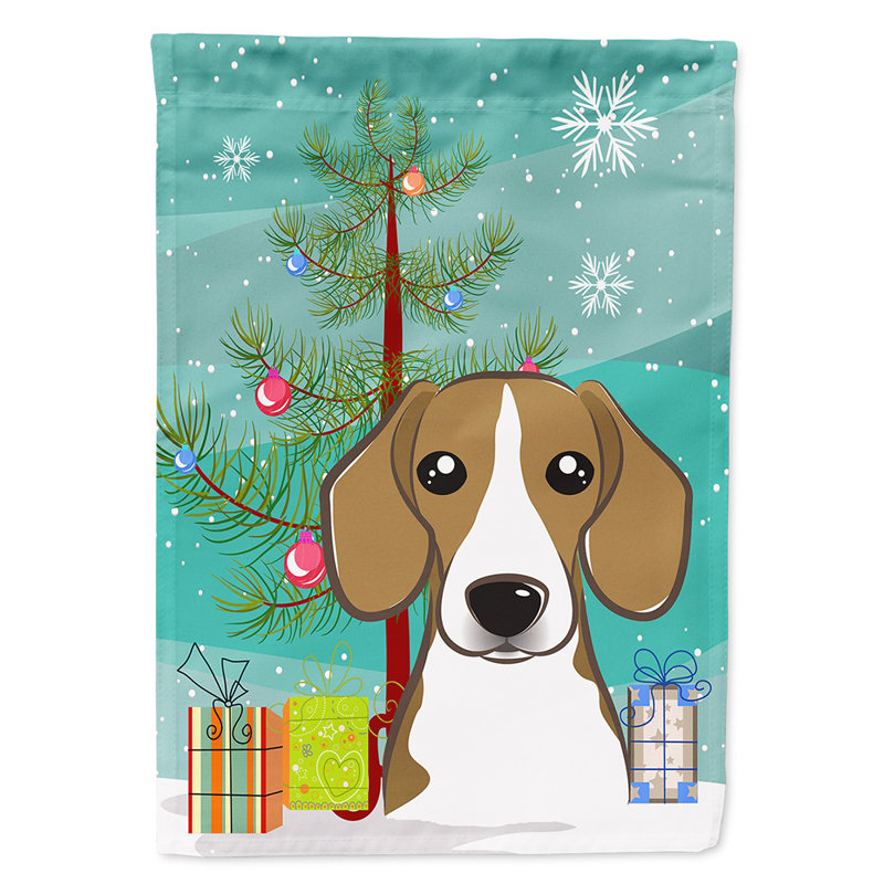 Drapeau en polyester 2 côtés sous l’arbre Silloth, Beagle, H 40 po x l 28 po x P 0,01 po, Drapeau pour la maison