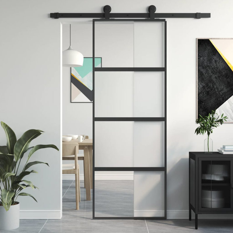 Birgitta Sliding Door, 76cm W x 205cm H, Black