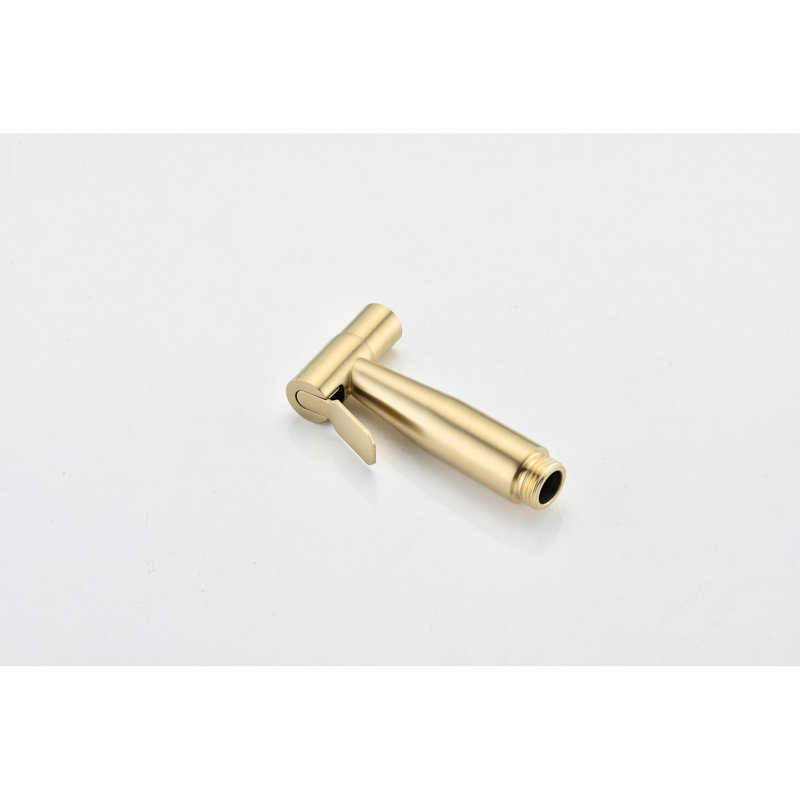Handheld Cloth Diaper & Bathroom Bidet - Brushed Gold Metal, Hygienic Spray Accessory, Adjustable , Rust- Body Metal Toilet Hygiene Appliance, Power, Corrosion Construction