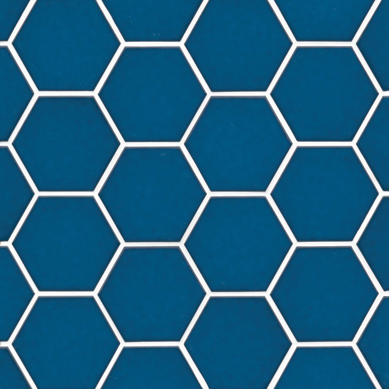 Hedron 4" x 5" Ceramic Wall Tile, Electric Blue