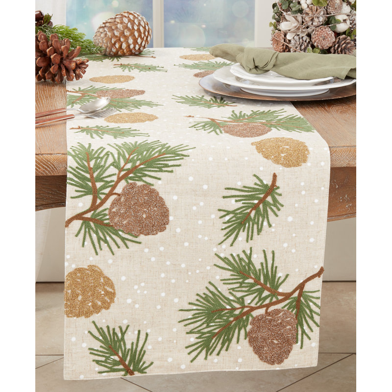 Earthy Pinecones Table Runner