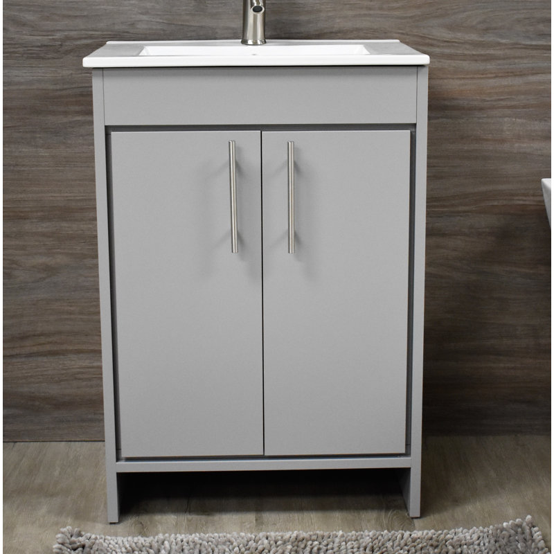 Ensemble de meuble-lavabo simple 30 po Amrooti, Gris