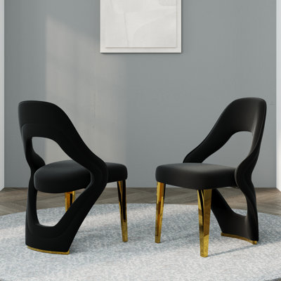 Ensemble de chaises d'appoint en velours 16,8 po H (ensemble de 2)