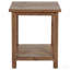 Table de bout en bois brun vieilli avec tablette