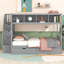 Lit superposé avec tablettes, escalier de rangement et 2 tiroirs-1215944298