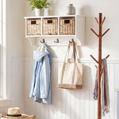 Stylish and Durable Wall Hook – 3-Basket Hanging Storage Rack with Removable Basket for Home Decor