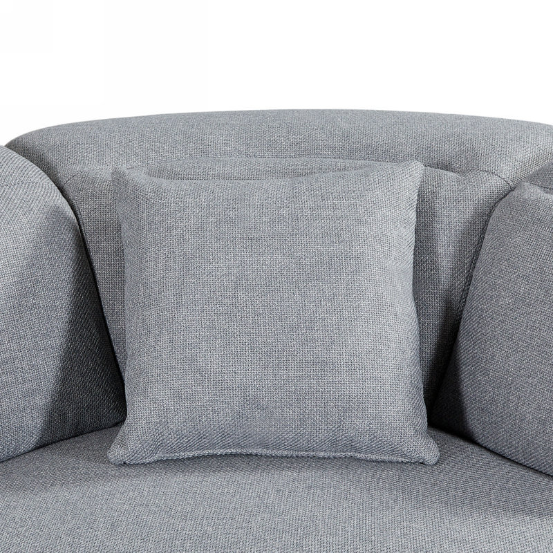 Canapé modulaire 3 pièces d'angle rembourré, Gris