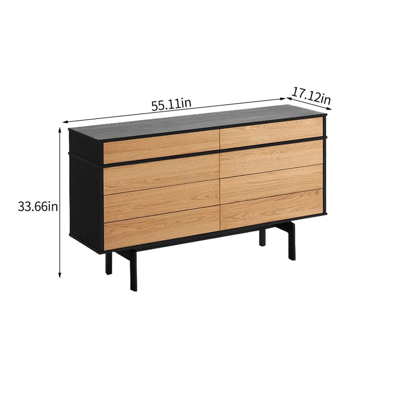 Buffet en bois à huit tiroirs Modern