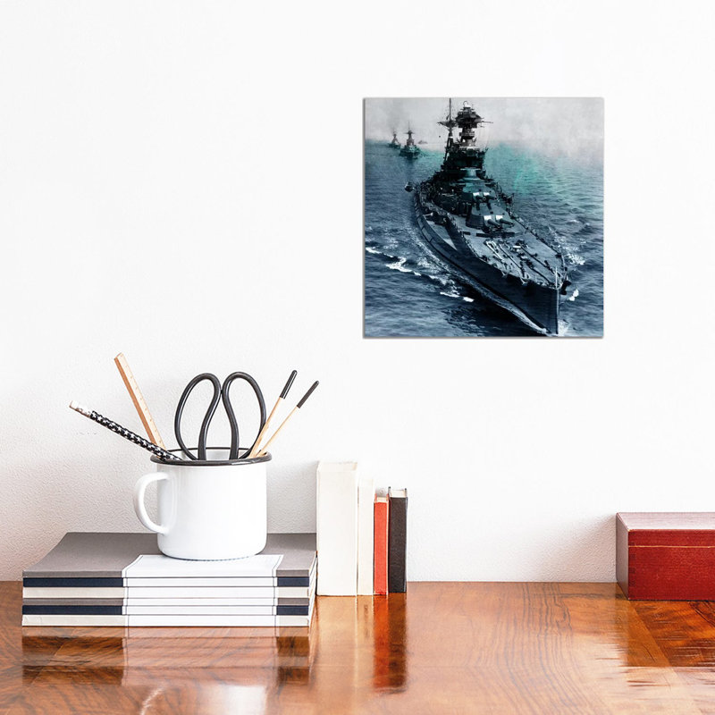 WWII Era Destroyer Fleet I - Wrapped Canvas Print, 30.48 cm H x 30.48 cm W