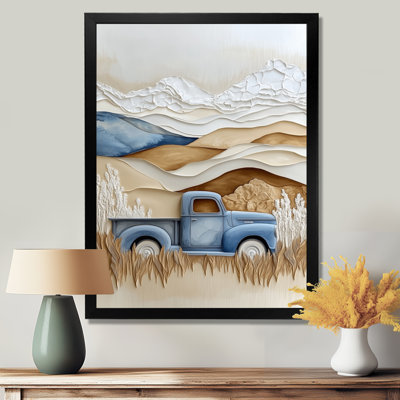 Blue Truck Harvest Ridge II - Wheat Field Framed Wall Art Print