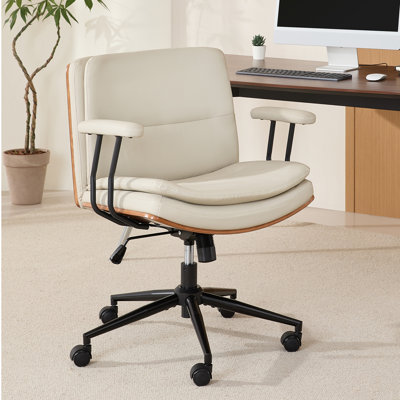 Office Desk Chair with Armrests & Wheels, Modern Swivel Rolling Task Chair