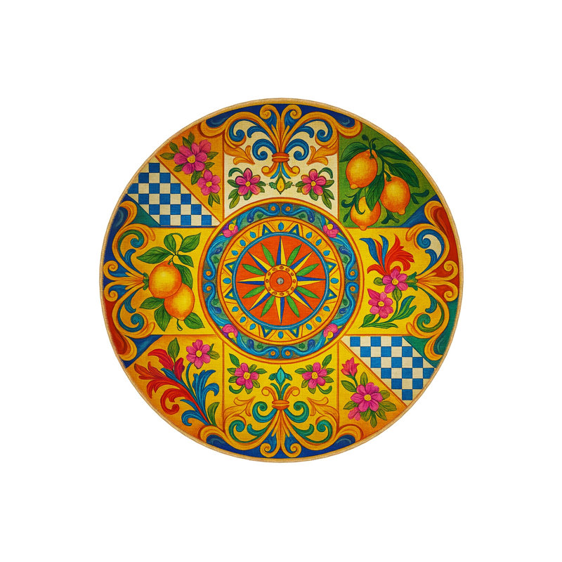 Tapis orange tissé lavable Mosso, 2'6" x 2'6"
