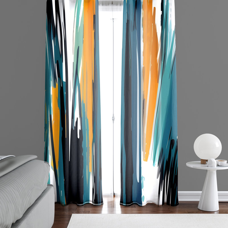 Paire de rideaux semi-transparents en polyester Denetra, L 40 po x L 61 po