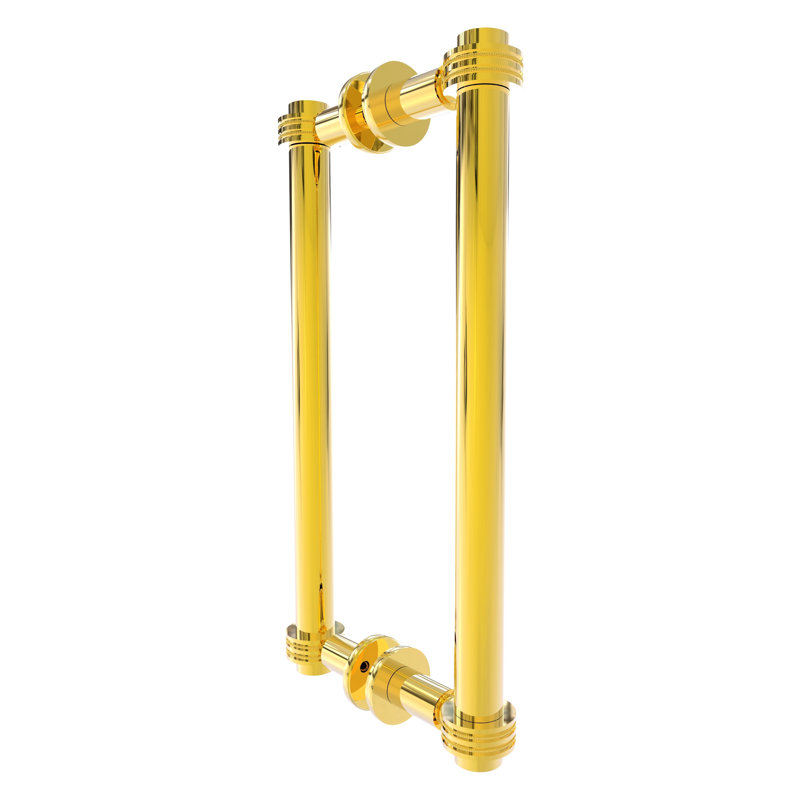 Polished Brass Contemporary Back-to-Back Shower Door Pull, 12 in