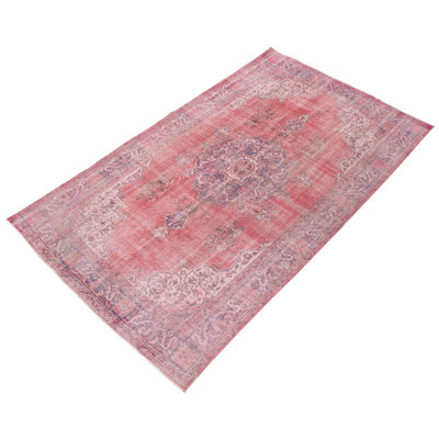 Olaseni One-of-a-Kind 5'10" X 9'6" 2000s Wool Area Rug in Salmon