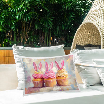 Forest Bird In Nest Outdoor Printed Pillow, design by Franklyn Gregory