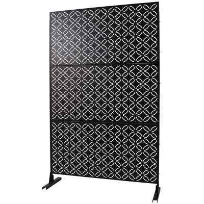 Outdoor & Indoor Privacy Screen Metal Privacy Screen 76" H×48" W, Freestanding Decorative Privacy Screen For Deck Balcony Patio, Privacy Fence Panels by Latitude Run