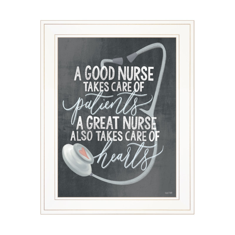 «A Nurse's Heart» par House Fenway, reproduction encadrée prête à accrocher, cadre blanc, Cadre blanc