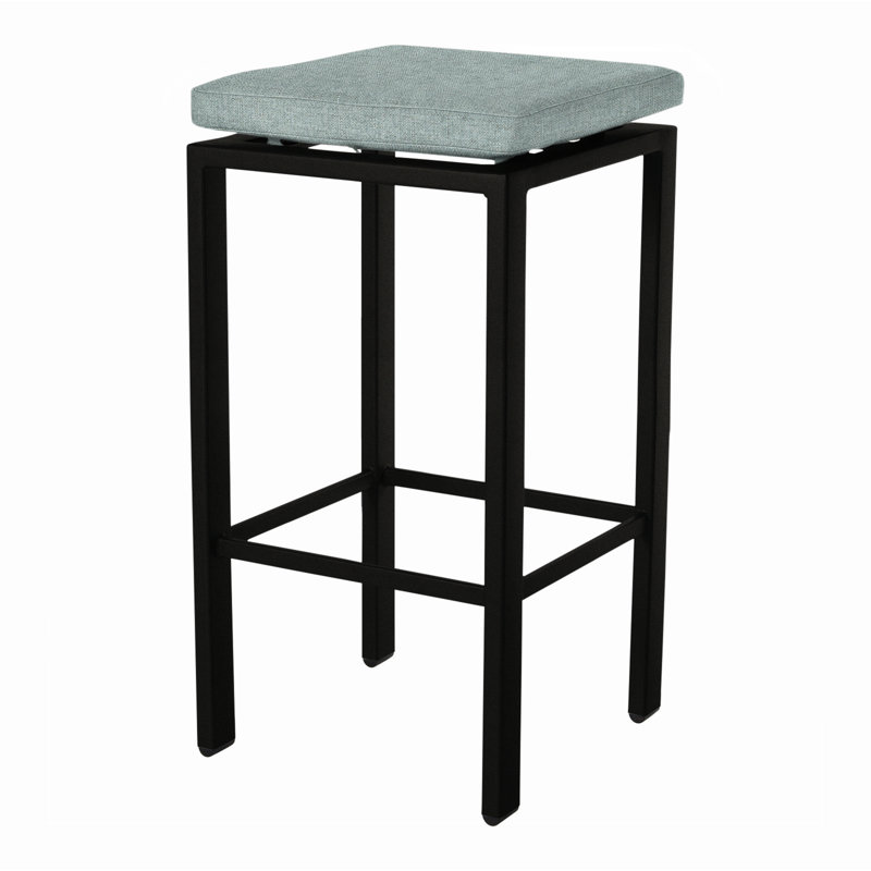 Aris Outdoor Bar Stool, Carbon Black, Sahara Cafe, 31.25"